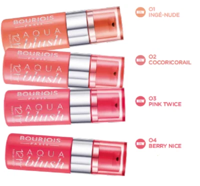 BOURJOIS AQUA BLUSH 1 FARD A JOUES FLACON POMPE TEINTE 02 COCORICORAIL 10ML