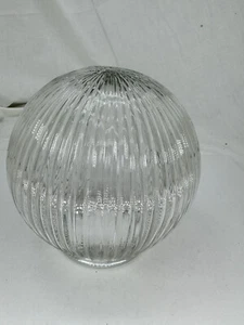 Lámpara de Techo Pantalla Globo Óptico Redondo 19" Vidrio Transparente 3" Instalador Vintage - Imagen 1 de 8