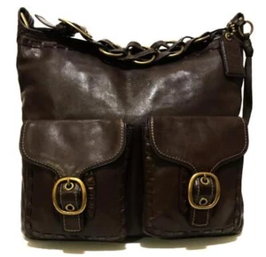 COACH Ltd Ed Bleecker Elisa Laced Leather XL Slim Duffle Hobo Bag Purse Satchel - Picture 1 of 1