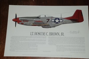Aviation Art: Tuskegee Airmen prints signed by Roscoe Brown and Lee Archer - Picture 1 of 6