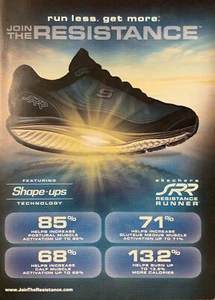 2010 Skechers Resistance Runner Shoe PRINT AD Shape-Ups Tech - Run Less Get More - Picture 1 of 5