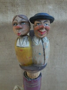 Old Black Forest Style Bottle Stopper, Wood Carved Mechanical #C25 - Picture 1 of 10