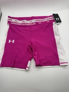 Girls Compression Under Armour Hot Pink Athletic Shorts SZ Youth Large Cute! - Picture 1 of 2
