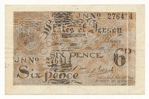 Banconota MAGLIA 6 Pence 1942 6 cifre serie VF+ scelta molto bella - Foto 1 di 7