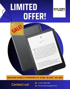 (Limited Offer Sale) Amazon Kindle Paperwhite 32GB- Black- No Ads - Picture 1 of 8