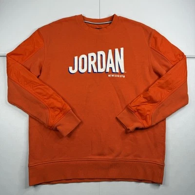 Nike Jordan Sweatshirt Flight MVP Graphic Wheaties Fleece Crewneck Orange L EUC - Image 1 of 4