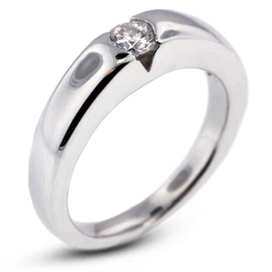 0.27ct F SI1 Round Natural Diamond White Gold Solitaire Engagement Ring - Picture 1 of 17