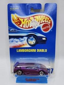 Hot Wheels Lamborghini Diablo Purple #227 5SP Collectible Blue Card - Picture 1 of 2