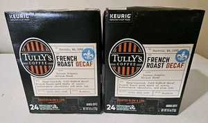 Tully's Coffee French Roast Decaf, Keurig K-Cup Pod, Dark Roast, 48 Count Sep/25 - Picture 1 of 7