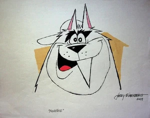Arte a lápiz de animación de personajes experimentales dibujados a mano firmado por Jerry Eisenburg #LF - Imagen 1 de 2