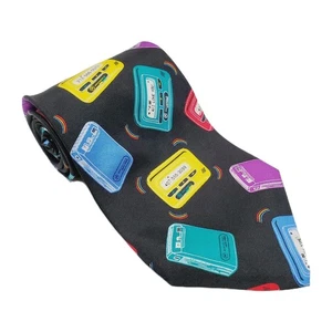 Wm. Chelsea Necktie Multicolor Beeper Pattern Men's Neck Tie 56x3.75" - Picture 1 of 5
