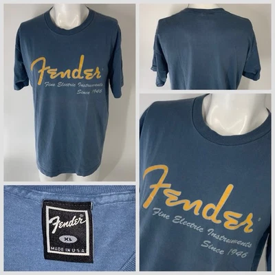 Camiseta Gráfica Fender De Colección Para Hombre XL Azul Algodón Manga Corta EE. UU. YGI T5-136 Foto 1 de 4