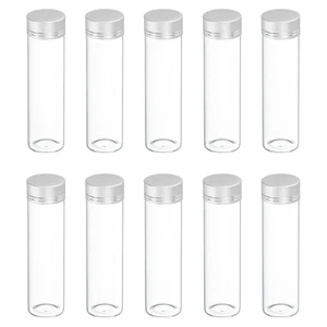Mini botellas de vidrio con tapas de 10 piezas, frascos pequeños de vidrio transparente de 50 ml - Imagen 1 de 7