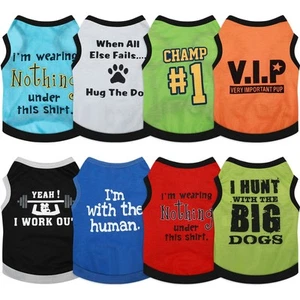 8 Pieces Dog Shirts Boy Funny Printed Puppy Clothes Summer Male Soft Dog Clot... - Picture 1 of 7