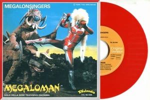 45 giri sigle TV MEGALOMAN IZENBORG Megalonsingers 2 sigle vinile colorato rosso - Foto 1 di 2
