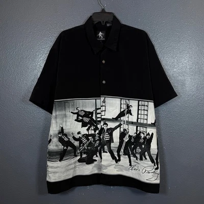 Dragonfly clothing L men’s black Elvis Presley vintage short sleeve button shirt - Image 1 of 4