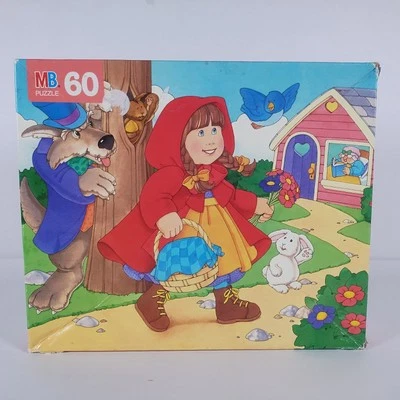 Rompecabezas de 60 piezas Caperucita Roja Milton Bradley 1993 libro de cuentos Foto 1 de 4