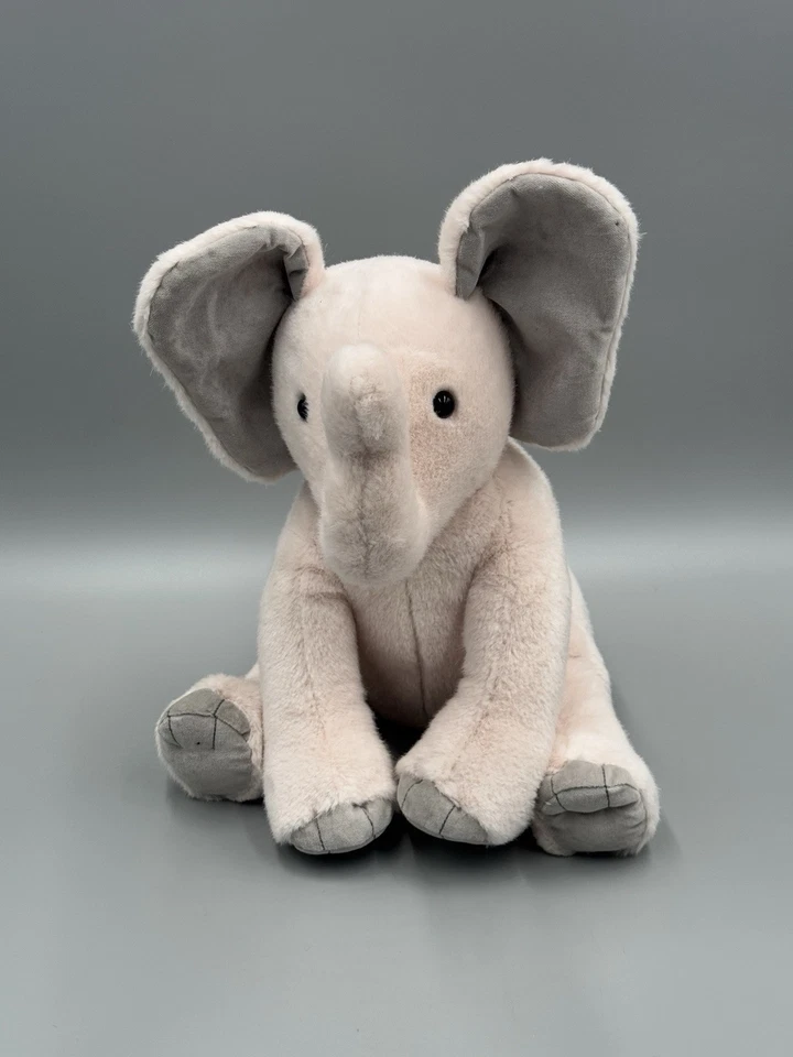 PBK Pottery Barn Kids Monique Lhuillier розовые румяна слон серые уши плюшевые 14 дюймов - Изображение 1 из 4