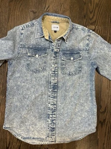 Joe's Jeans Button Up Jean Shirt, Acid Washed | Boys Medium (10-12) - Picture 1 of 8