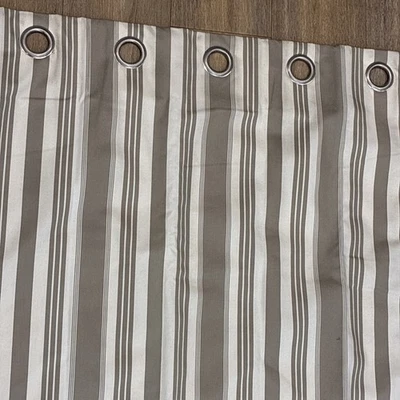 "Cortinas MTM 79""- 120"" de ancho x 91"" L ojales interlineados anillo plateado a rayas superiores"  Foto 1 de 4