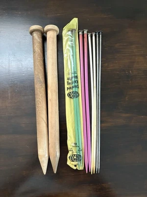 Lote De Colección De Varias Agujas De Tejer Tamaños Mixtos Materiales Foto 1 de 4