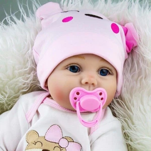 22" Reborn Baby Dolls Handmade Lifelike Newborn Girl Doll Soft Touch Xmas Gift - Picture 1 of 7