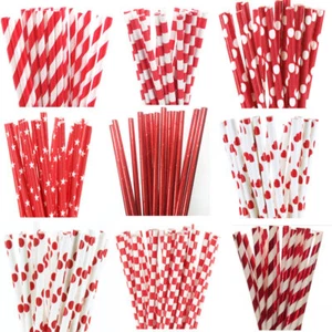25 x Party Paper Straws Drinking Festive Christmas 2025 Birthday Wedding Straws - Picture 1 of 4