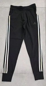 Adidas Youth Training Pants Black White Stripes L 14 - Picture 1 of 4