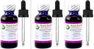 Rare Earth Botanicals Ultimate Lugol's Iodine 5% UltraPure 1 oz x Three Bottles - Picture 1 of 8