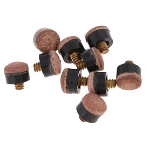 TIP BRASS SCREW On LEATHER TOP CUE TIPS In 10,11,12mm For POOL SNOOKER CUES - Picture 1 of 7