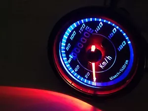 Contachilometri universale LED per moto Tachimetro KMH per Triumph Honda - Bild 1 von 4