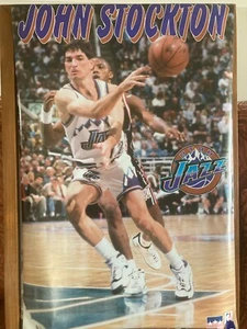 John Stockton Vintage Starline Poster Original 1997 Utah Jazz Full Sized - Picture 1 of 1
