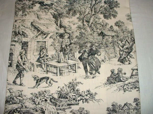 Laura Ashley "House Party" Toile Throw Pillow Cover 18" X 18" Hand Made NEW - Picture 1 of 5