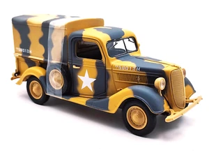 1/24 1937 FORD PICKUP PRESSOFUSO US MILITARE SANDCAMO TRUCK - KANDY TOYS MOTORE MAX - Foto 1 di 9