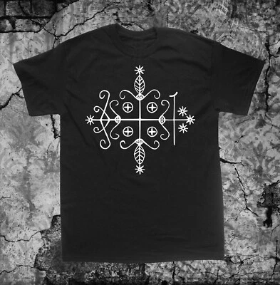 Papa Legba Voodoo Veve Shirt - witchcraft skeleton death occult wicca skull goth - Image 1 of 4