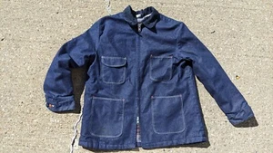 Vintage Blue Bell Denim Blanket Lined Work Jacket Men's Large 60's - 70's - Picture 1 of 18