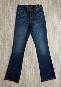 Neu mit Etikett Kut From The Kloth Natalie Damengröße 0 blau dunkle Waschung Denim Bootcut-Jeans - Bild 1 von 23