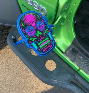 COLORFUL SUGAR SKULL FOOT PEG SET- POWDERCOATED YOUR COLOR CHOICE - Imagen 1 de 21