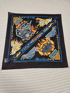 Harley Davidson bandana scarf flames real steel can take the heat 21x21 inch - Picture 1 of 4