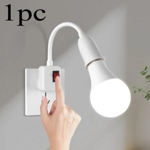 [Adaptador de enchufe de lámpara de interruptor flexible] Adaptador de enchufe de lámpara enchufable E27 con interruptor - Imagen 1 de 10