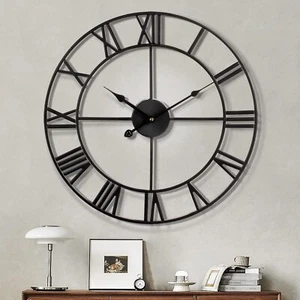 Größe Metal Wanduhr Römische Zahlen Giant Loft Offenes Gesicht 40 cm DHL neu - Bild 1 von 14