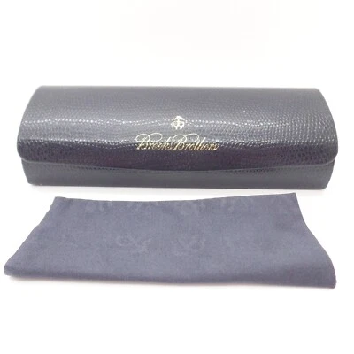 Estuche para gafas Brooks Brothers tela guijarro imitación cuero azul nuevo auténtico #1 Foto 1 de 3