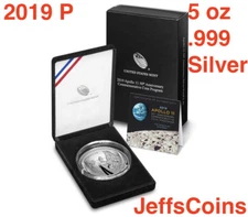 2019 P Apollo 11 50th Anniversary Five Ounce Proof Silver Dollar