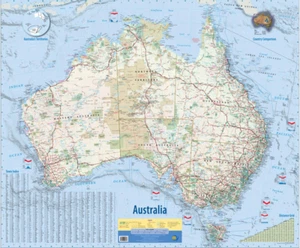Mapa de pared Australia Meridian laminado 1000 mm x 875 mm laminado 3ª edición - Imagen 1 de 3