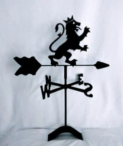 Lion Rampant montaje en techo veleta negra hierro forjado hecho en EE. UU. - Imagen 1 de 1
