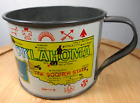 vintage Oklahoma The Sooner State cowboys indians souvenir tin cup mug Hong Kong