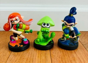 Nintendo Splatoon Inkling Orange Girl,Blue Boy & Green Squid 3-Pack Amiibo Lot - Picture 1 of 3