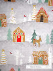 Christmas Gingerbread Deer Cotton Fabric Wilmington Frosted Holiday 34" Length