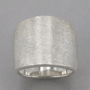 Retired Silpada Textured Sterling Silver BRUSH STROKE Wide Band Ring R1856 Sz 7 - Picture 1 of 7
