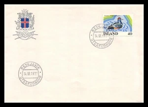 Iceland 1977 FDC, The European Wetlands Campaign. Harlequin Duck. Lot # 1. - Picture 1 of 4